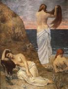 Pierre Puvis de Chavannes Young Girls on the Edge of the Sea Spain oil painting artist